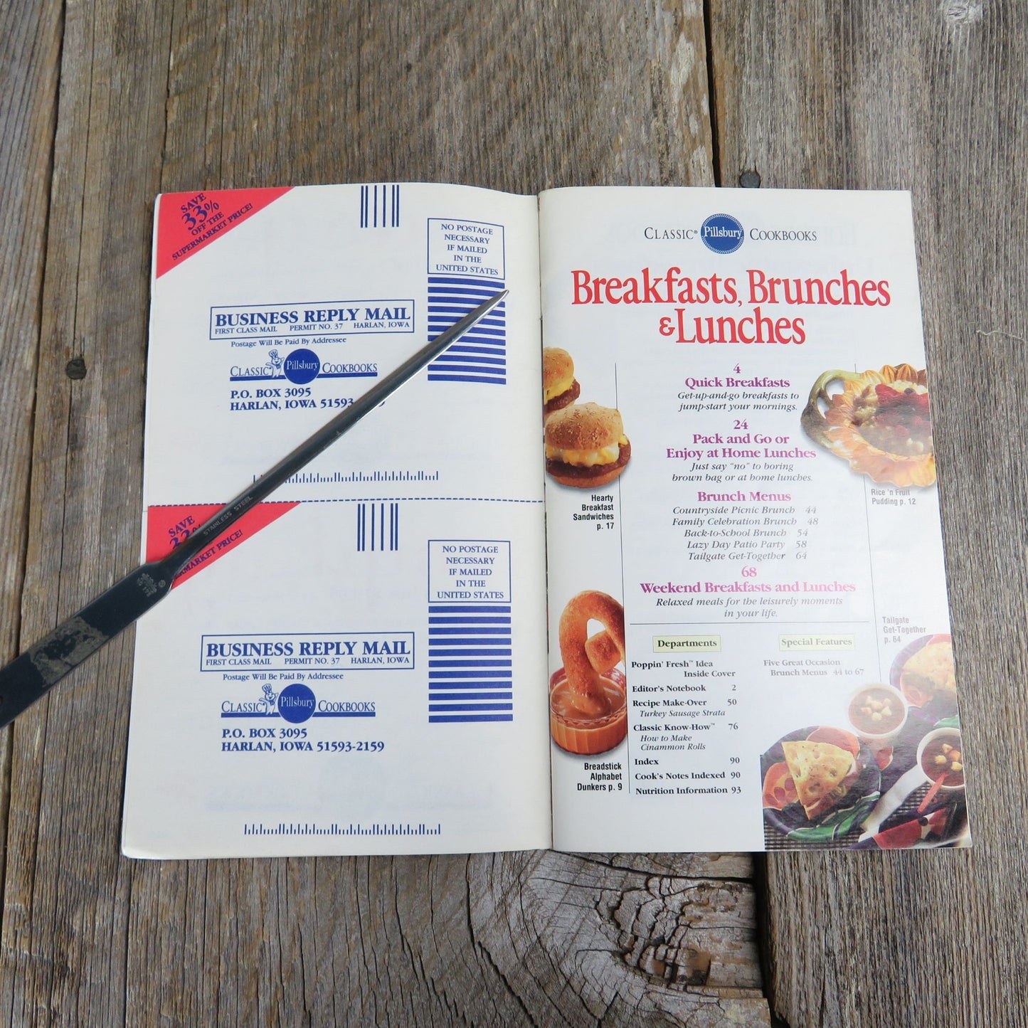Vintage Pillsbury Breakfasts Brunches and Lunches Pamphlet Cookbook Classics 1992 Recipes Paperback Booklet Grocery Store Vintage