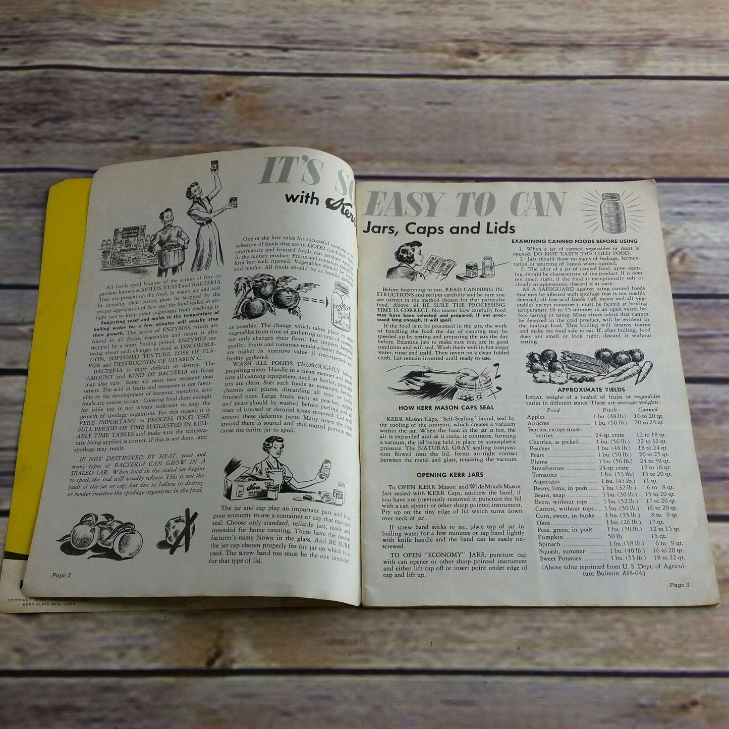 Vintage Kerr Home Canning Book Cookbook Recipes 1953 Booklet Food Preservation Promo Ads Advertising