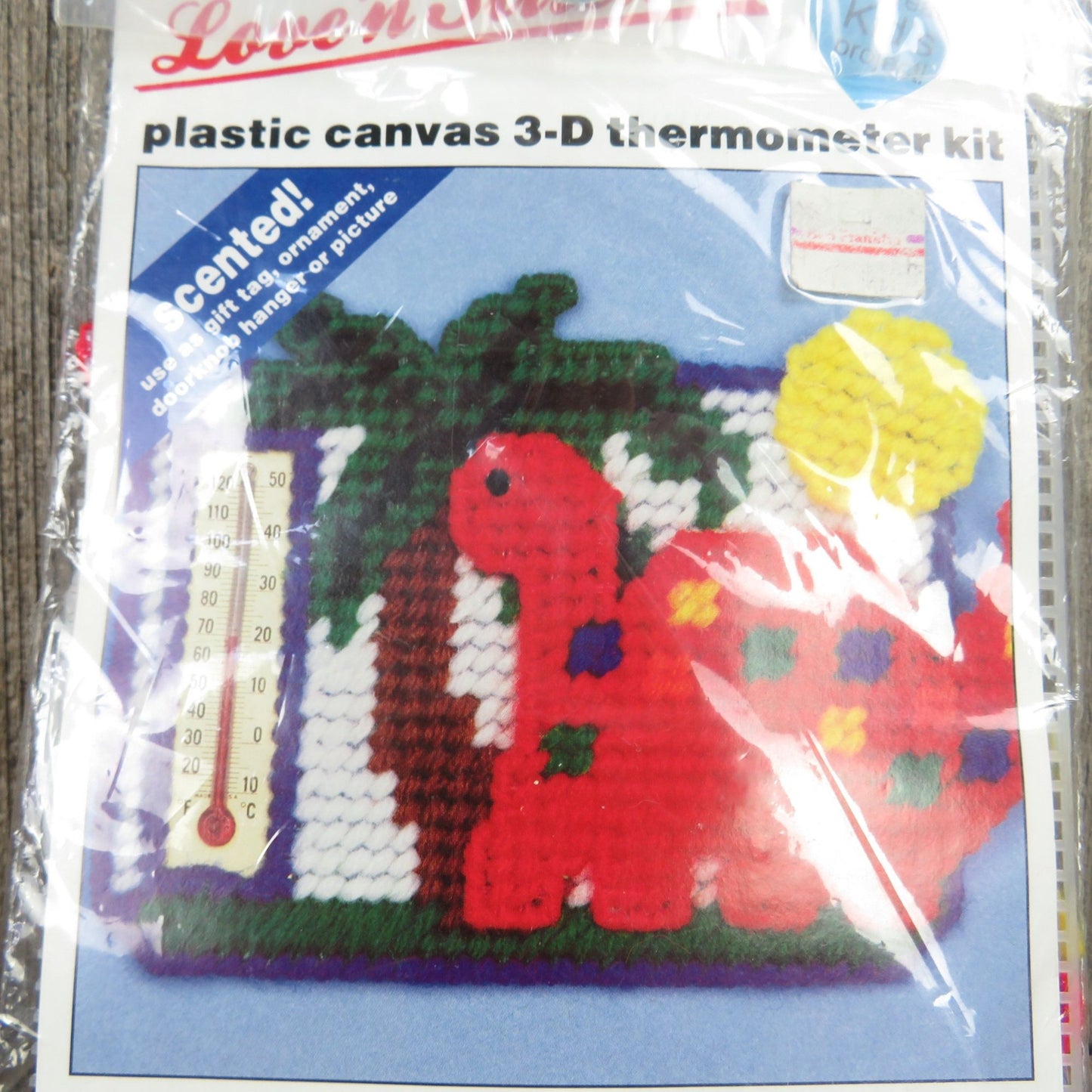 Dinosaur Thermometer Plastic Canvas 3-D Kit Love n Stitches Needlepoint Kit Beginner