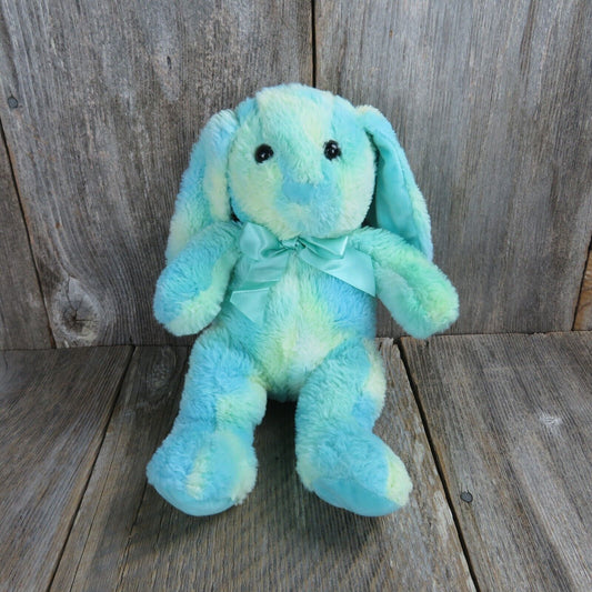 Bunny Plush Green Blue Yellow Ears Ribbon Bow Kellytoy Rabbit Stuffed Animal