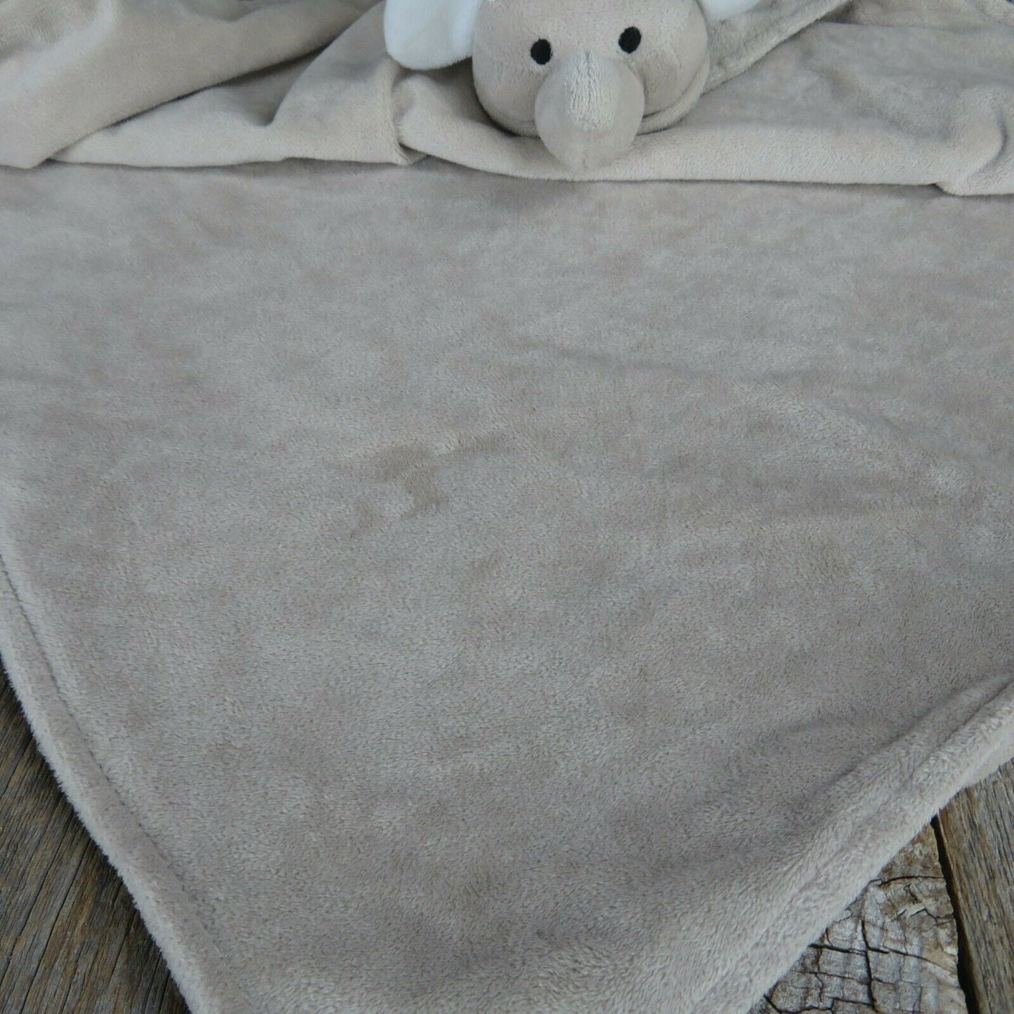 Large Elephant Lovey Baby Blanket Gray Satin K & K Interiors Bumpy Plush Stuffed Animal