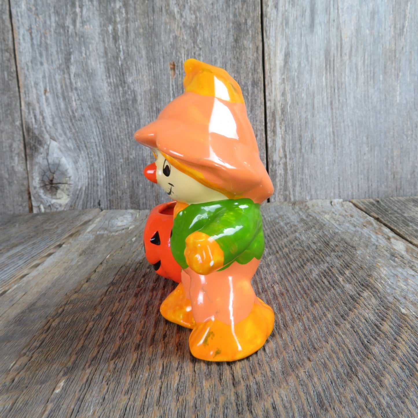 Vintage Scarecrow and Jack O Lantern Candle Holder Halloween Lund's Lites  Pumpkin Fall Taiwan
