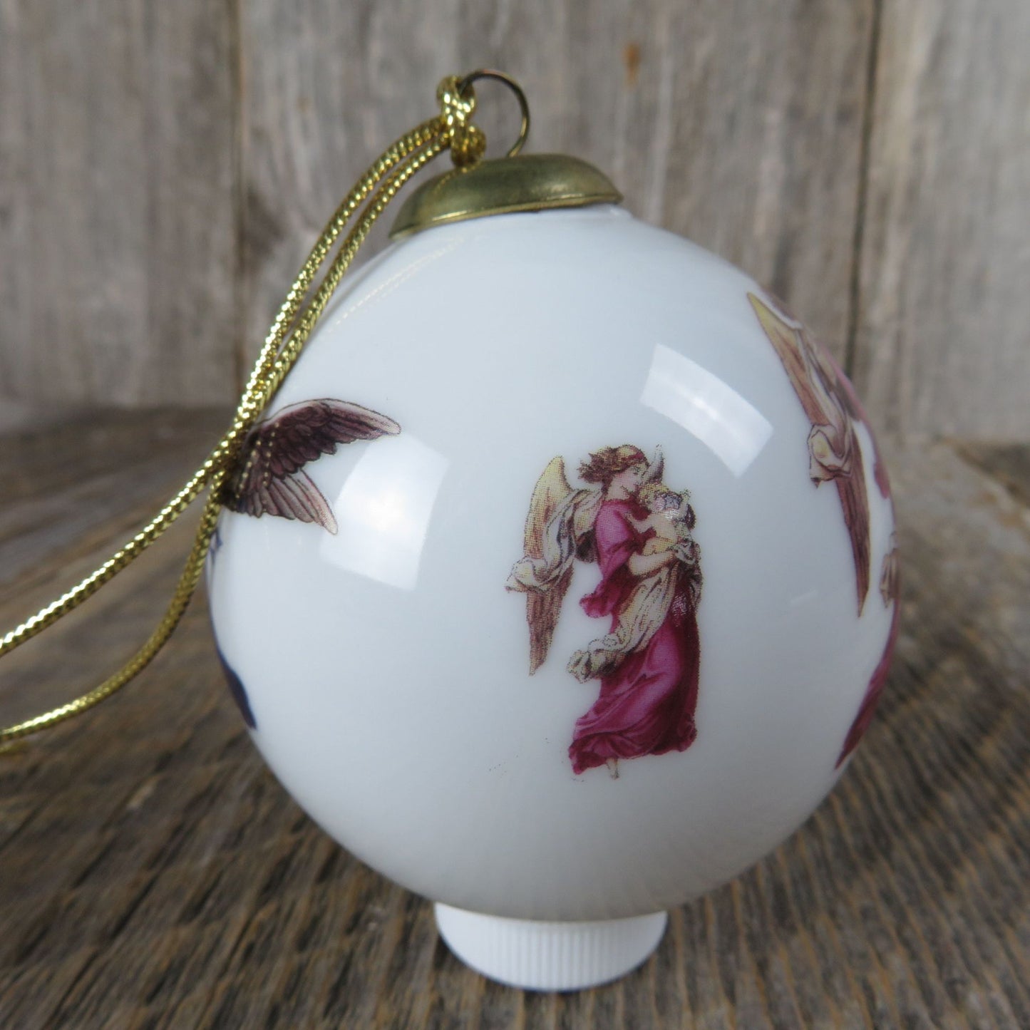 Angels Porcelain Ball Ornament Reutter Porzellan Germany White Pink Blue