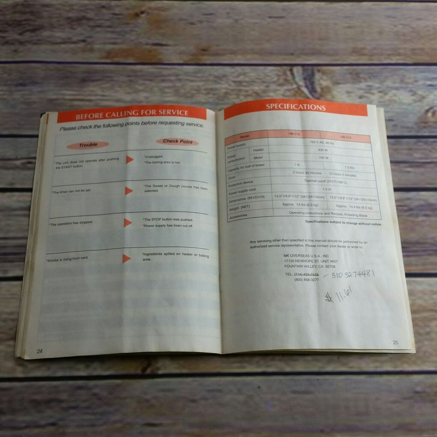 Vintage Mister Loaf Bread Maker Instructions Recipes Manual Bread Bakery Cook Book HB A630Z0 HB-210 HB-215