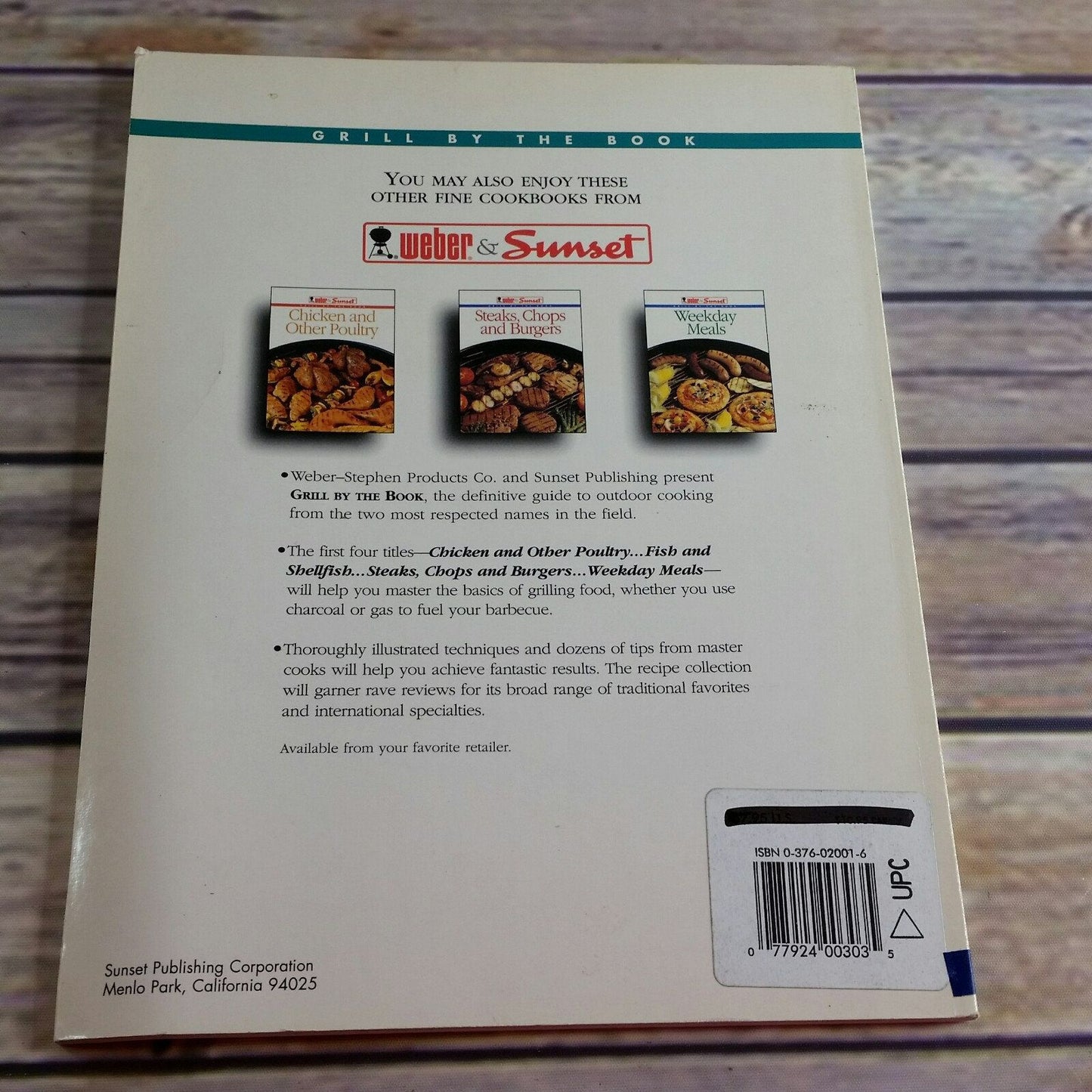 Vintage Seafood Cookbook Fish and Shellfish Seafood Recipes Weber and Sunset Grill by the Book Paperback 1996