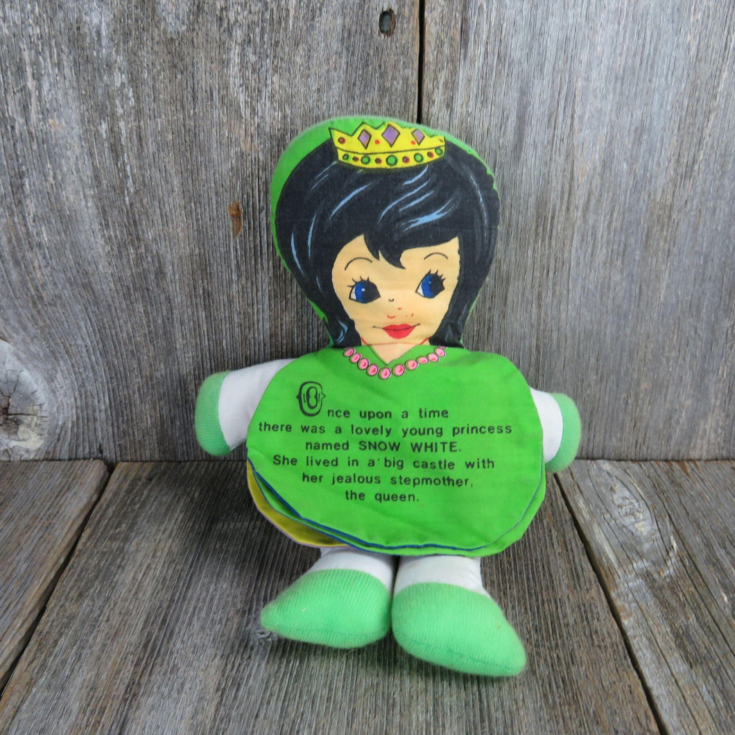 Vintage Snow White Story Book Doll Plush Cloth Dan Dee 1979 Rag Stuffed Animal Seven Dwarves