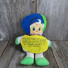 Load image into Gallery viewer, Vintage Snow White Story Book Doll Plush Cloth Dan Dee 1979 Rag Stuffed Animal Seven Dwarves