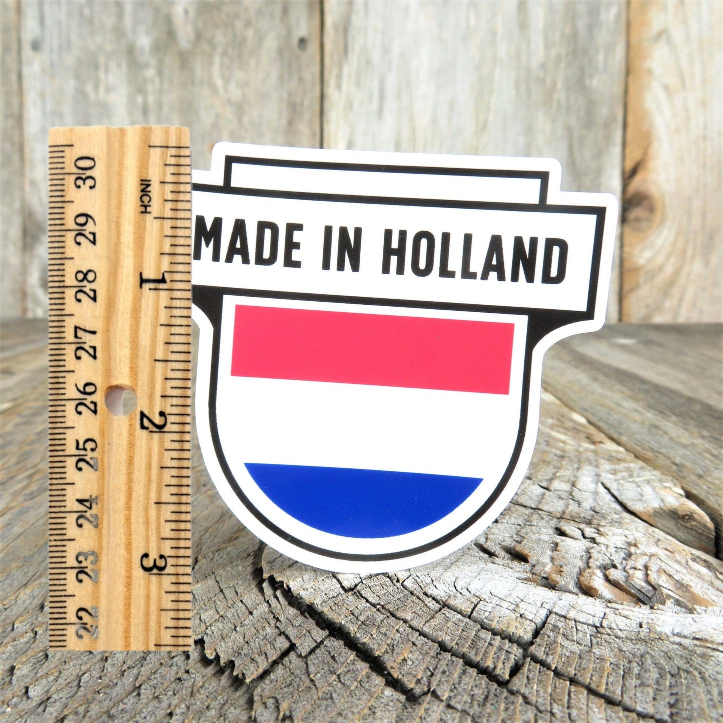 Made in Holland Sticker Shield Shaped Flag Waterproof Holland Red White Blue Flag Netherlands Water Bottle
