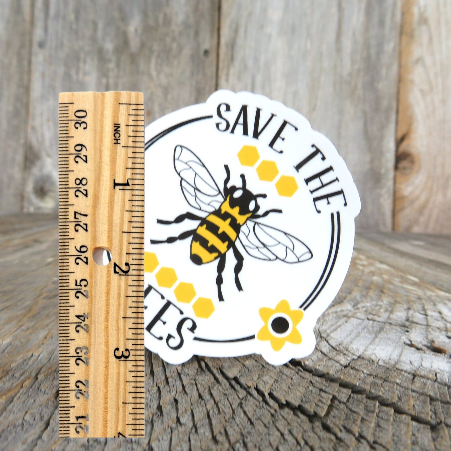Save The Bees Sticker Honey Bee Black and Yellow Waterproof Gardener Bugs Water Bottle Laptop