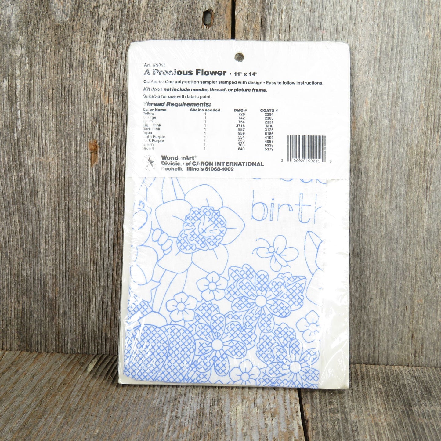 Stamped Embroidery Kit Floral Sampler Wonder Art Baby Birth Gift Needlecraft Housewarming