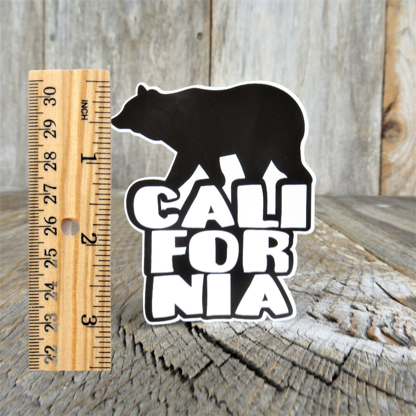 California Bear Sticker Bold Word Block Letters Souvenir Waterproof Travel Water Bottle Laptop