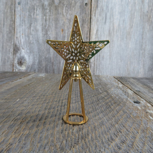 Vintage Shining Star Dimensional Brass Mini Tree Topper Christmas Hallmark 1995