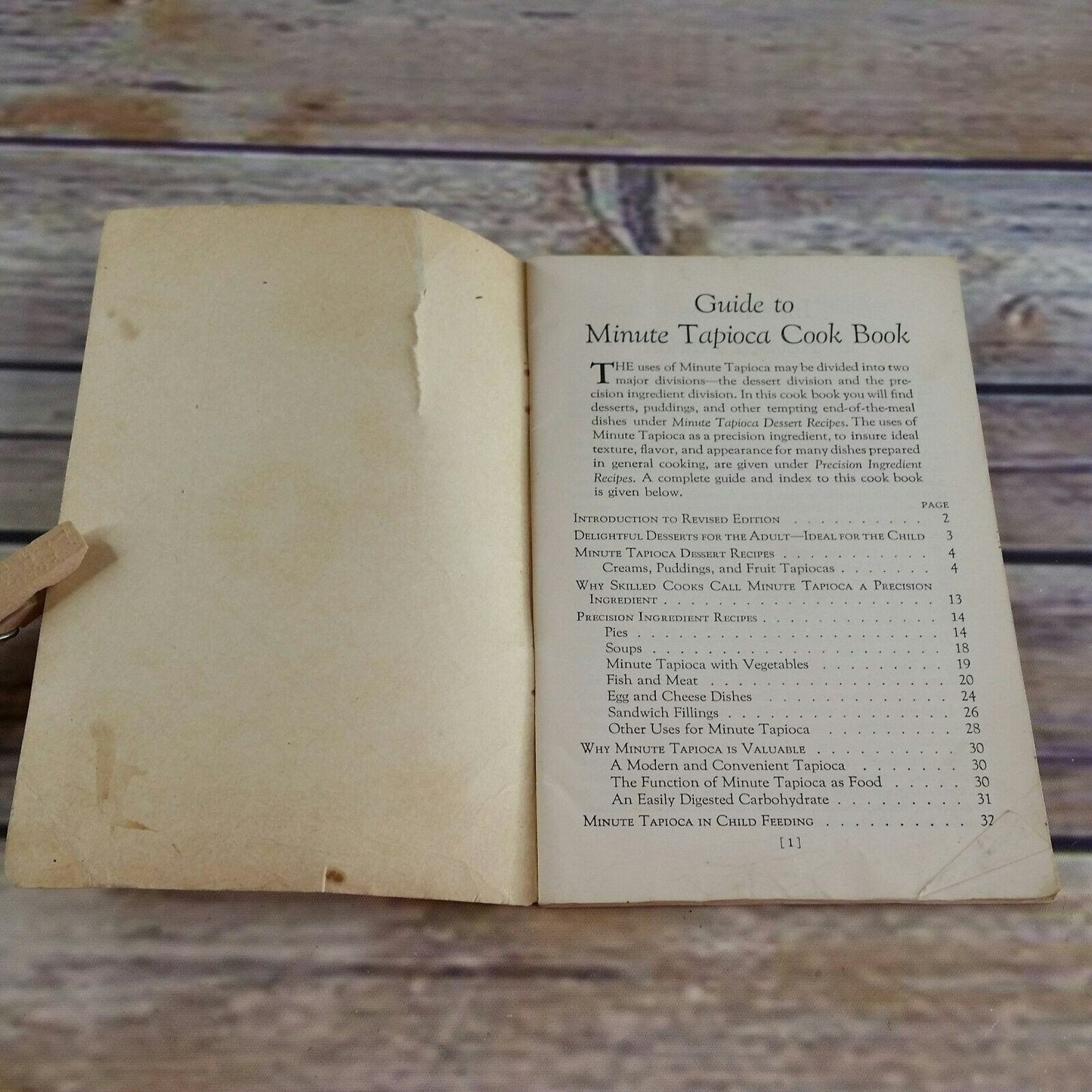 Vintage Cookbook Minute Tapioca From Soup to Dessert Promo Recipes 1928 Paperback Booklet