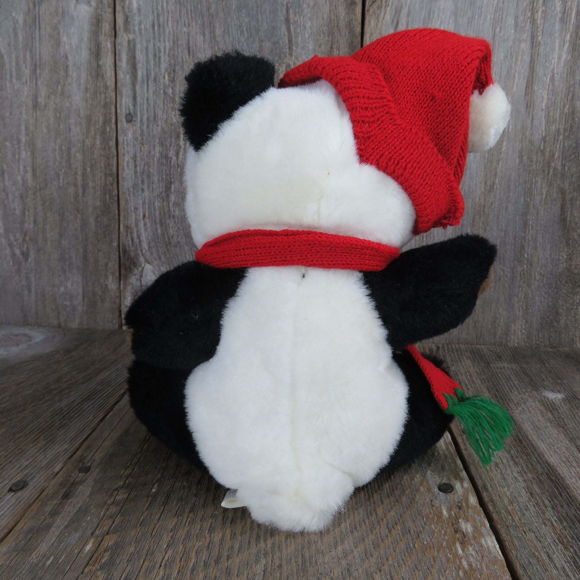 Retro Plaid Giant Panda Plush Knitted Ear Protection Hat – ARCANA