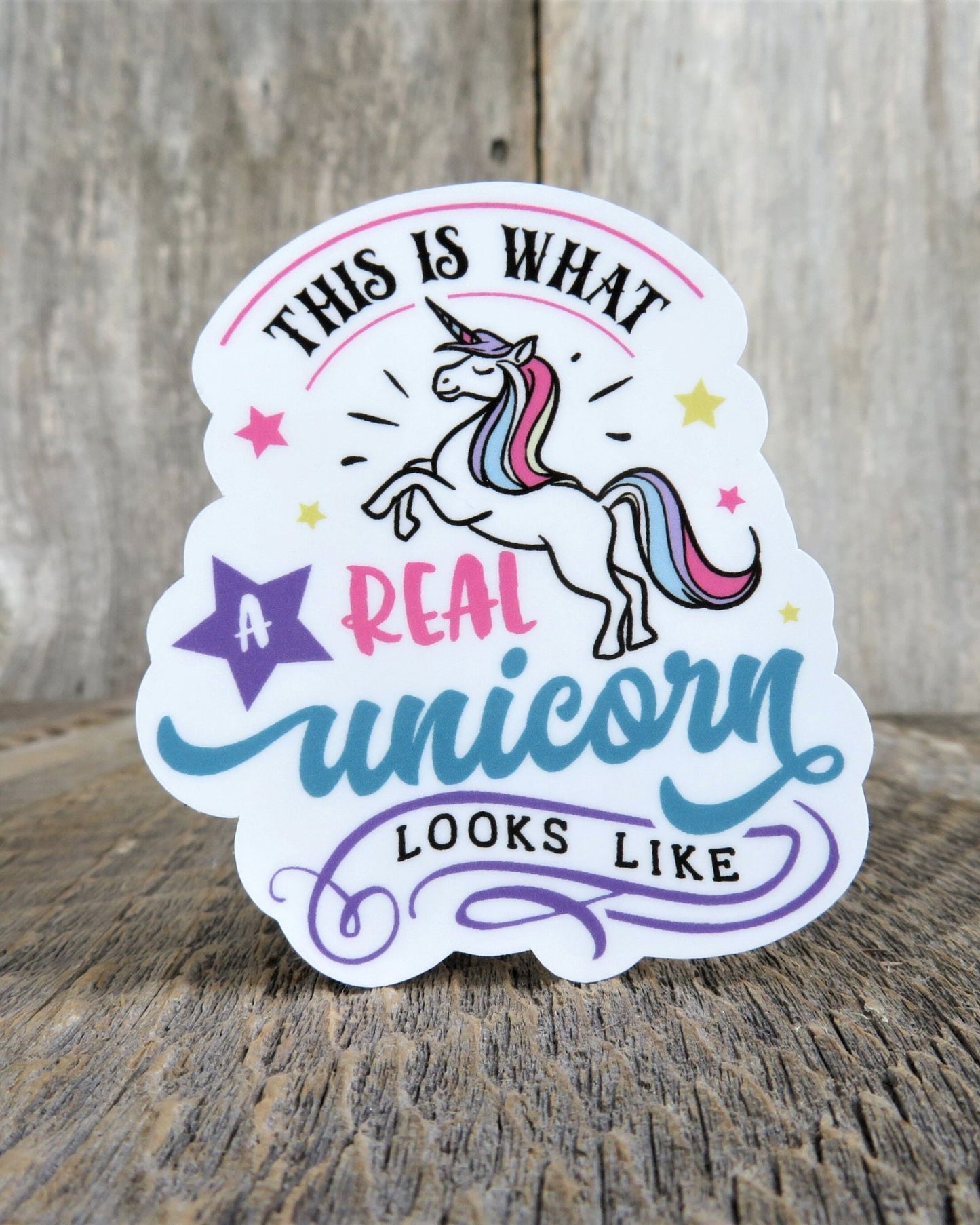 This is What a Real Unicorn Looks Like Sticker Positive Saying Waterproof Laptop Sticker