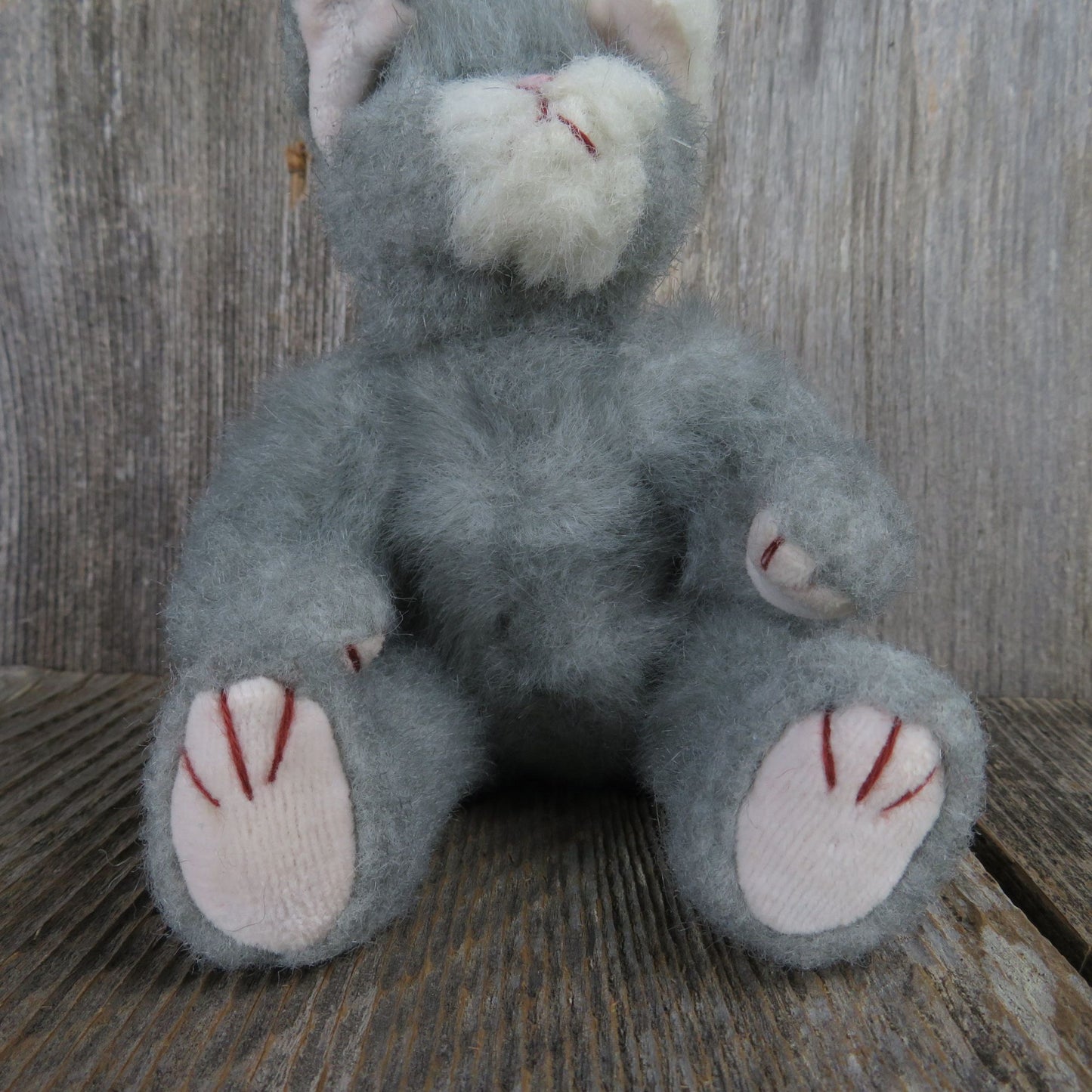 Vintage Cat Kitten Plush Beanie Baby Attic Treasures Gray Jointed Whiskers Bean Bag Stuffed Animal 1993