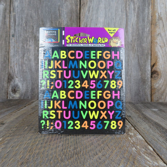 Neon Alphabet Sticker Sheets American Greetings Sticker World Florescent Rainbow Crafts, Rewards, Learning Stickers