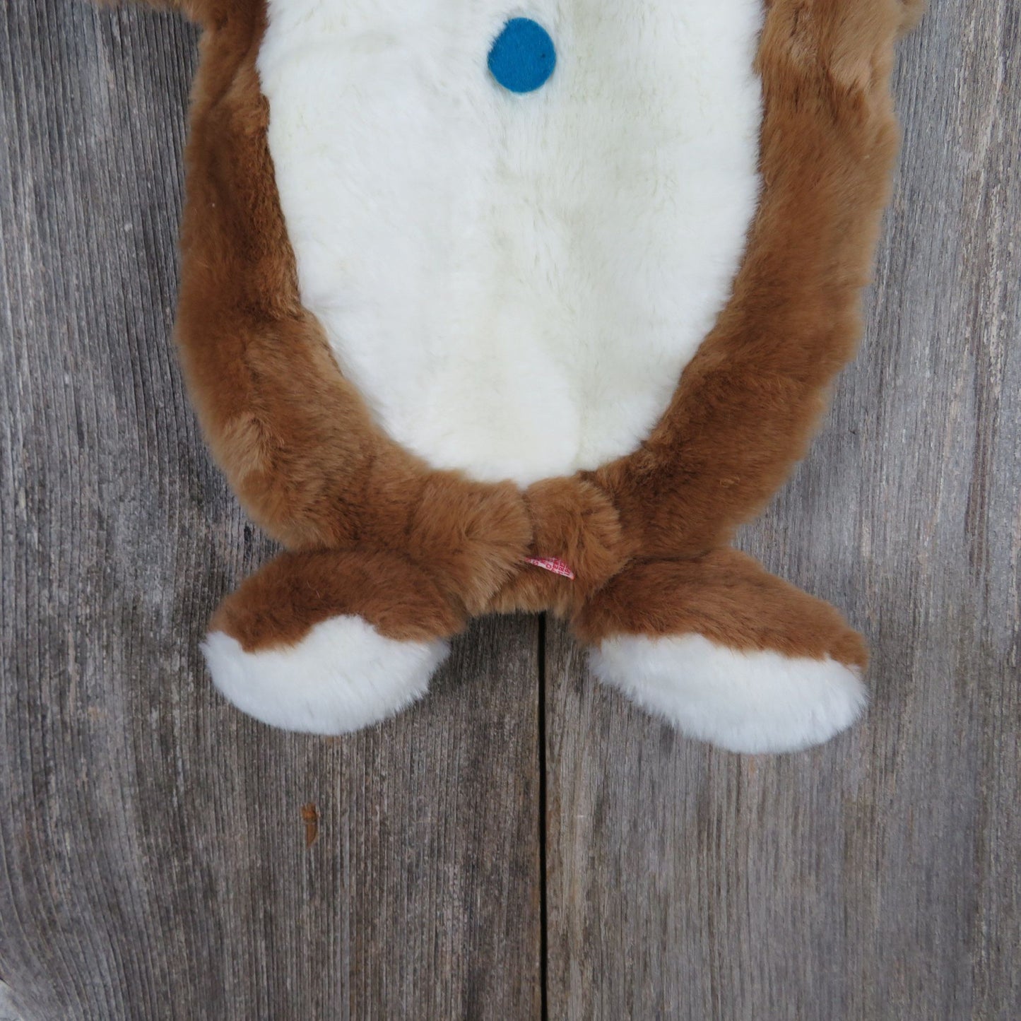 Vintage Bear Pajama Bag Plush Dakin Hanging Zipper Blue Bow Tie Holder 1979