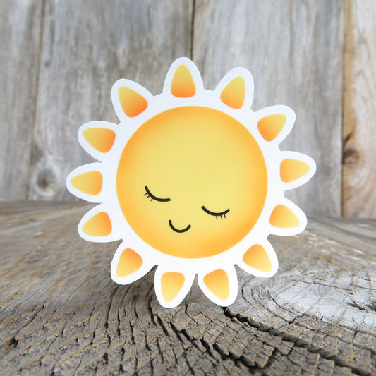 Sleeping Sun Sticker Waterproof Cute Sunshine Full Color Water Bottle Lap Top
