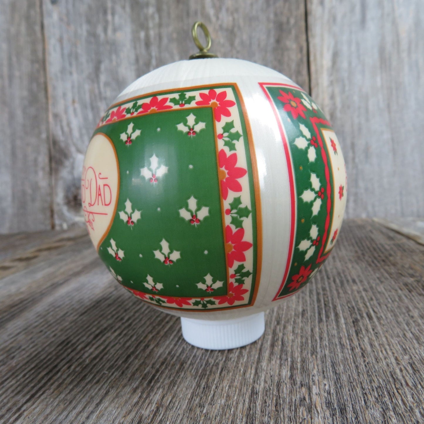 Vintage For Mother and Dad Christmas Ornament Satin Wrapped Ball Hallmark 1981