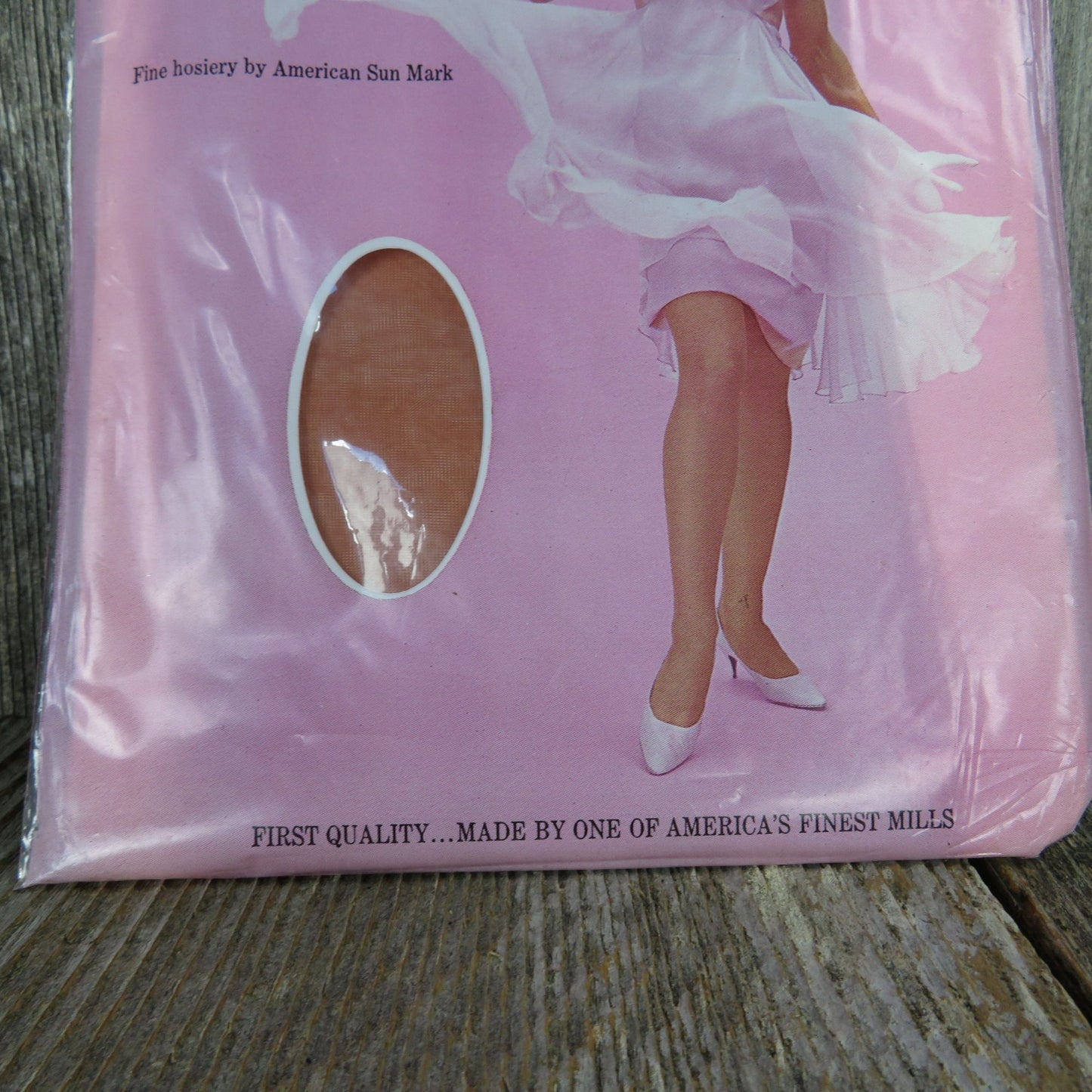 Vintage Lively Lady Seamless Sheer Pantyhose Cinnamon American Sun Mark Company Heel Run Guards Top Toe Size 10