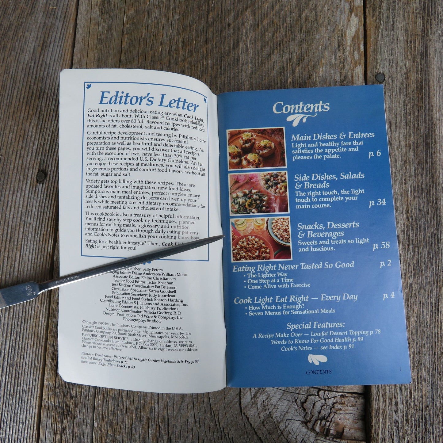 Cook Light Eat Right Cookbook Pillsbury Classic Healthy Recipes Pamphlet Grocery Store Booklet 1990