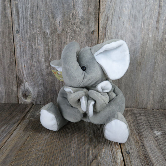 Vintage Elephant Mom and Me Plush Kellytoy Stuffed Animal Baby Elephants Kelly toy 1998