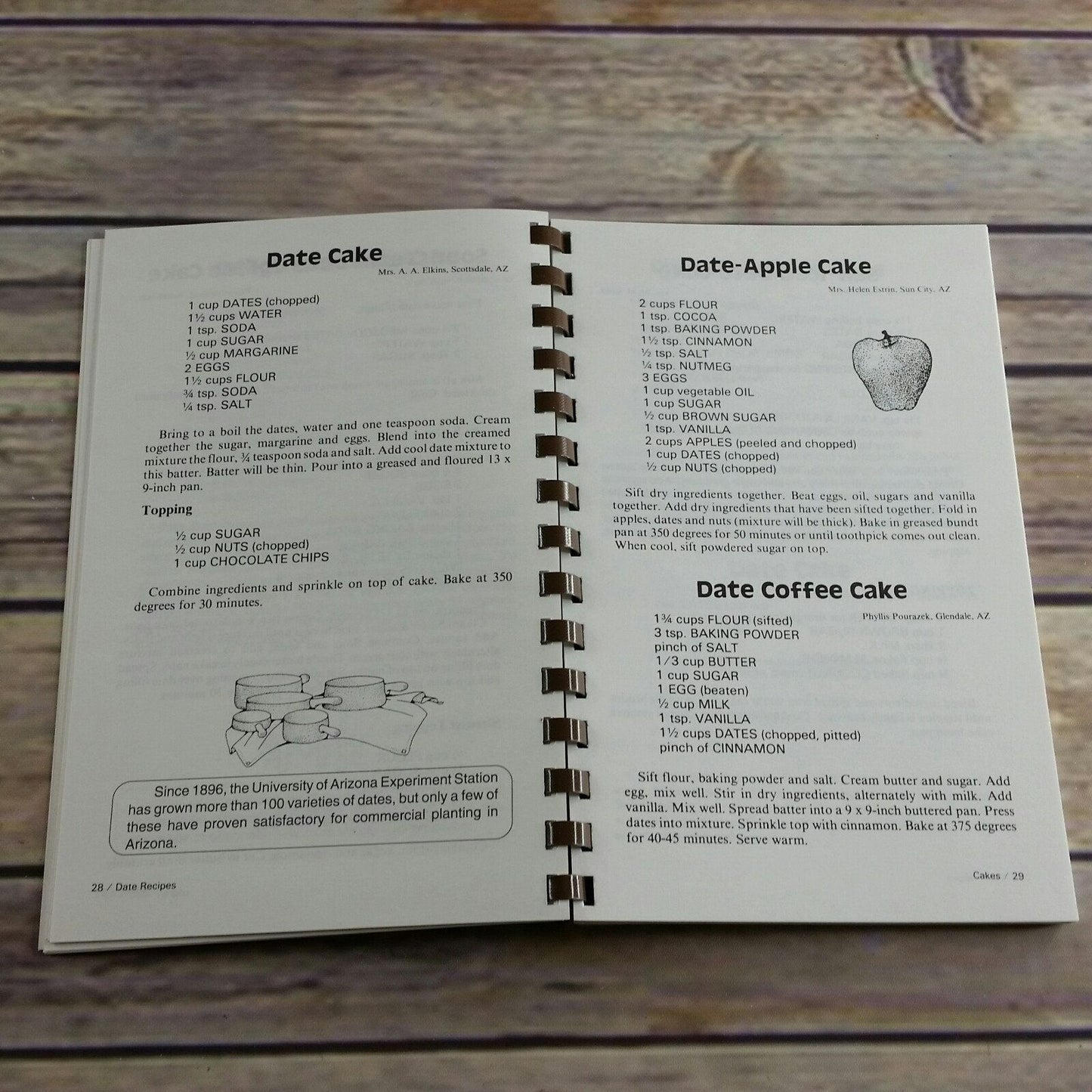 Vintage Date Cookbook Date Recipes 2000 Spiral Bound Golden West Publishers Over 200 Recipes Fruit Dates Hadley Fruit Orchards Rick Heetland