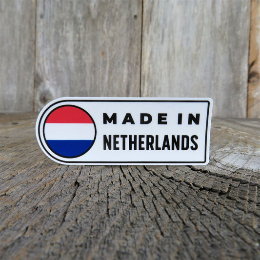 Made in Netherlands Sticker Netherlands Pride Red White Blue Flag Waterproof Shield Shaped Water Bottle