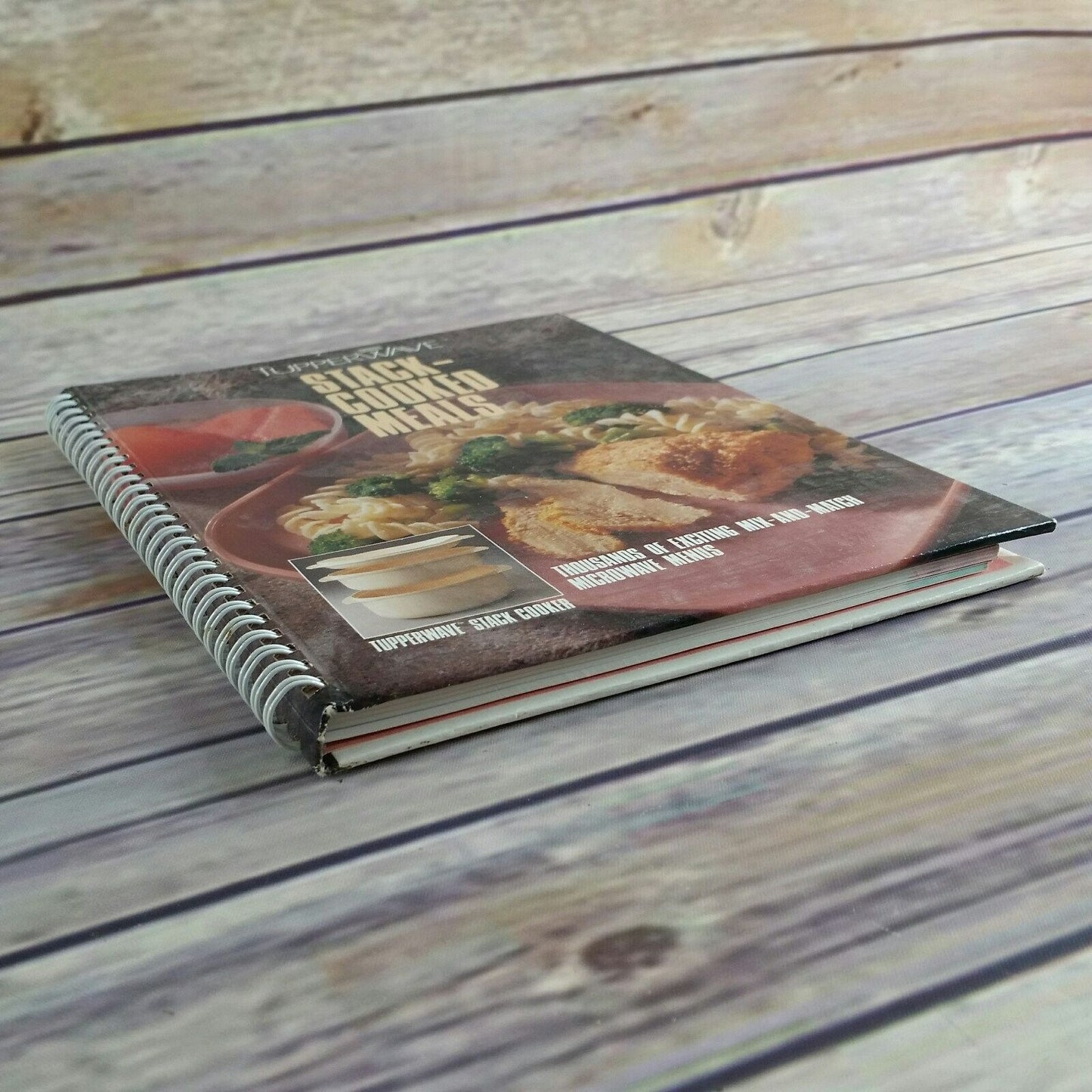 Vintage Cookbook Tupperware Stack Cooked Meals 1990 Recipes Spiral Bound Hardcover