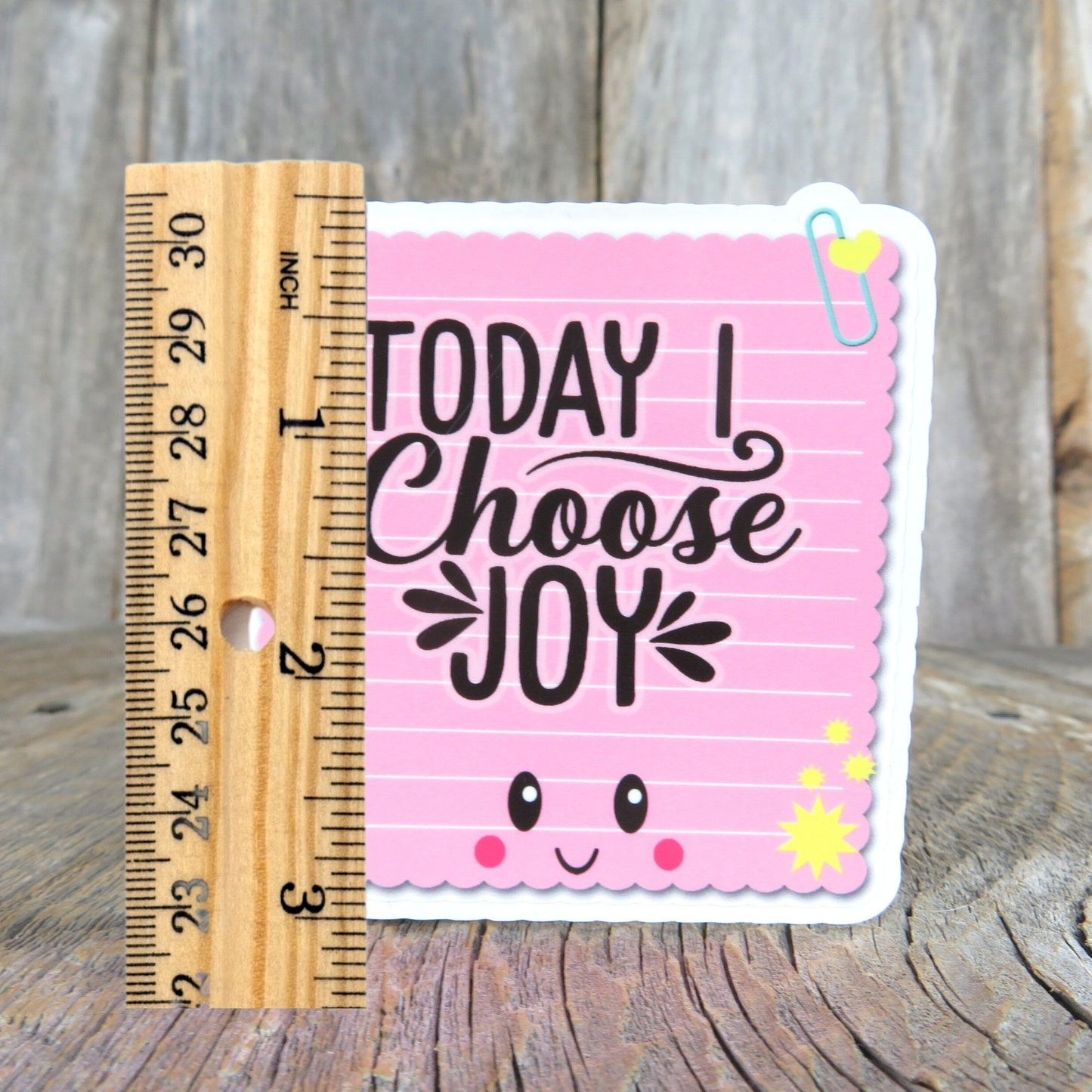 Today I Choose Joy Sticker Kawaii Post It Note Waterproof Pink Full Color Positive Saying