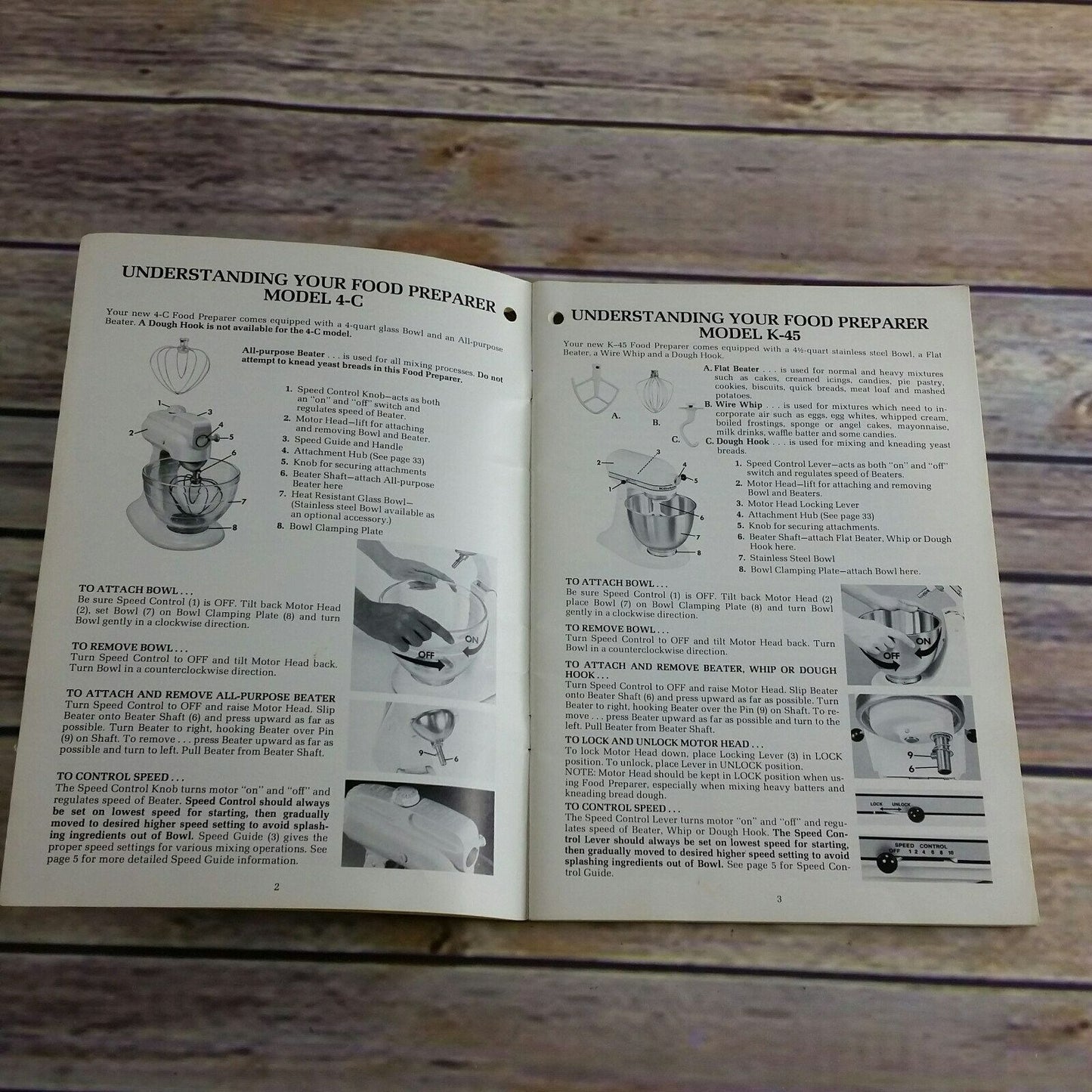 Vintage KitchenAid Cookbook Electric Housewares Recipes Kitchen Aid Hobart 4-C, K-45, and K5-A Manual Instructions Booklet