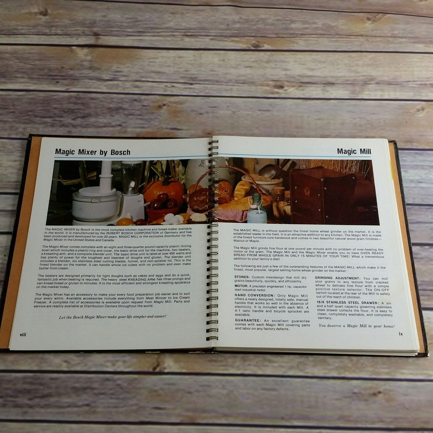 Vintage Cookbook The Magic of Wheat Cookery Recipes 1975 Lorraine Tyler Magic Mill Hardcover Spiral Bound
