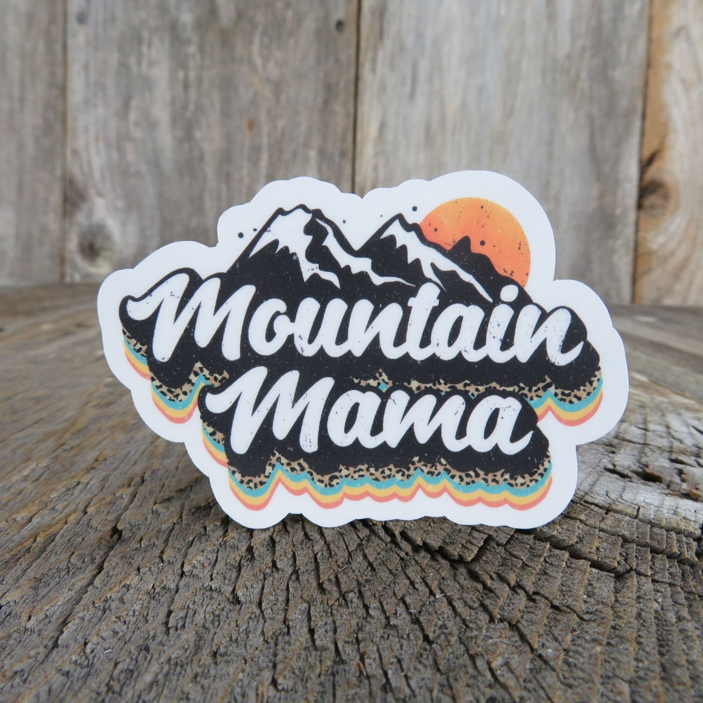Mountain Mama Sticker Retro Color Waterproof Car Water Bottle Laptop