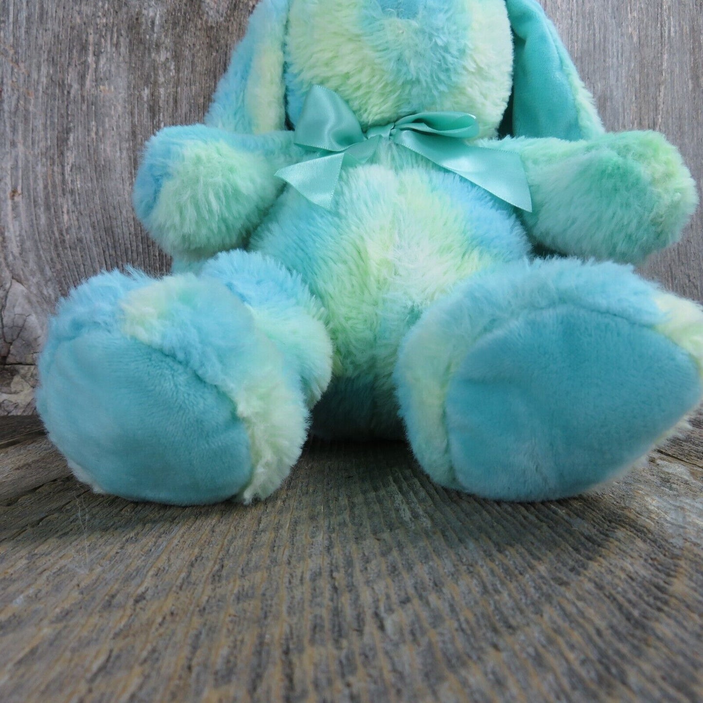 Bunny Plush Green Blue Yellow Ears Ribbon Bow Kellytoy Rabbit Stuffed Animal