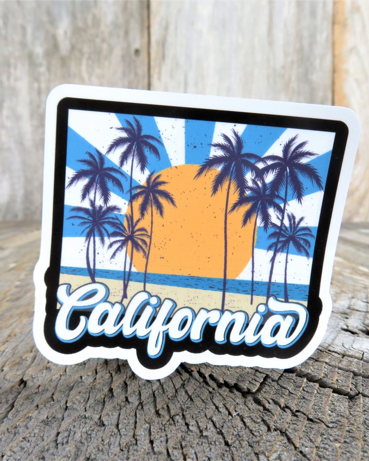 California Beach Sticker Summer Lovers Surfers Palm Trees Waterproof Travel Souvenir Water Bottle Laptop