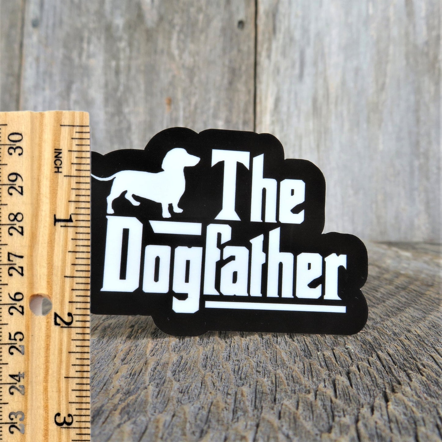 Dachshund Dog Sticker The Dog Father Dog Dad Waterproof Sticker Godfather Lover Black White Water Bottle Laptop