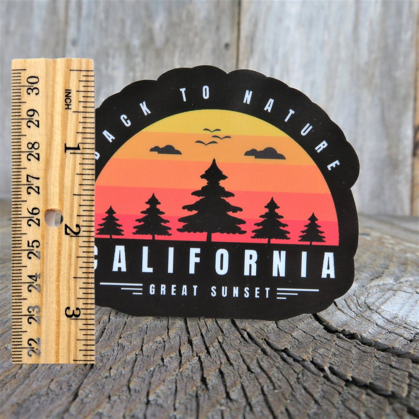 California Back To Nature Sticker Waterproof  Great Sunset Camping Outdoors Lovers Sticker Travel Souvenir Water Bottle Laptop