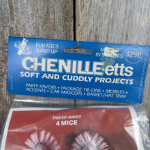 Load image into Gallery viewer, Vintage Mice Craft Kit Chenille-etts Projects Blue Jay Brand Mouse Pipe Cleaner Chenille Art Kids Activities Made in USA
