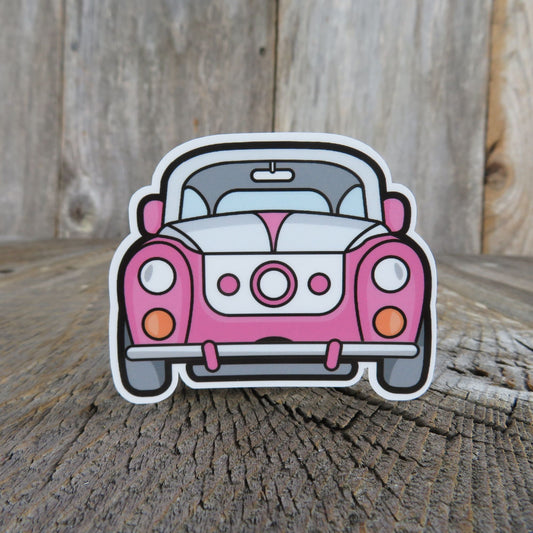 PInk Classic Car Sticker Retro Bug Style Waterproof Laptop Decoration Collector