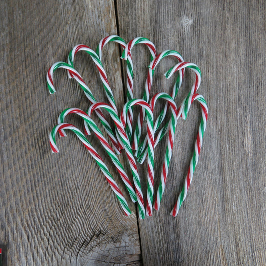 Candy Cane Christmas Embellishment Plastic Red White and Green Twisted Craft Ornament Faux Hard Candy Bowl Vase Filler