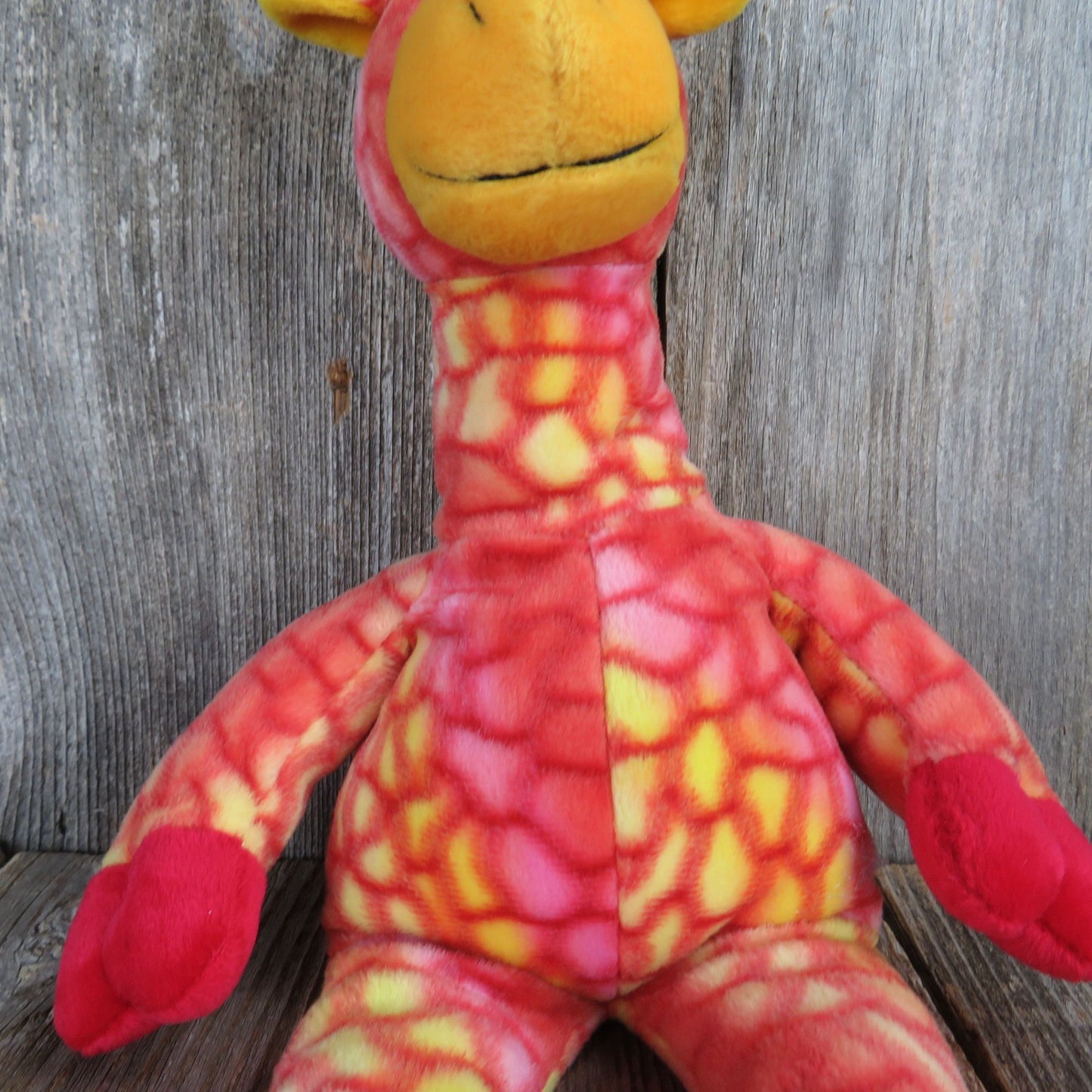 Vintage Giraffe Plush Weighted Red Orange Floppy Pink Mary Meyer Stuffed Animal 2001