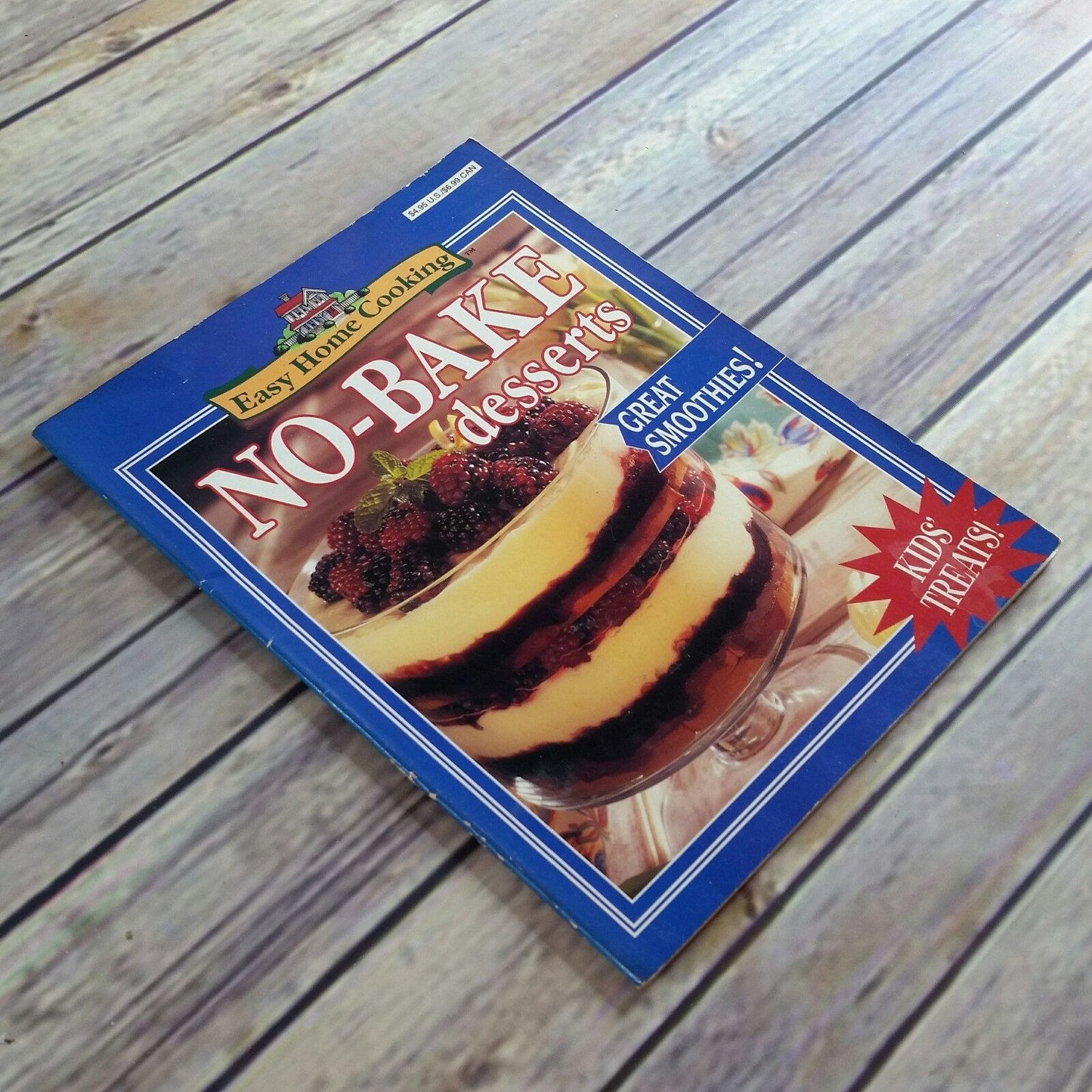 Vintage Cookbook No Bake Desserts Recipes 1999 Paperback Easy Home Cooking Kids Treats Great Smoothies Publications International