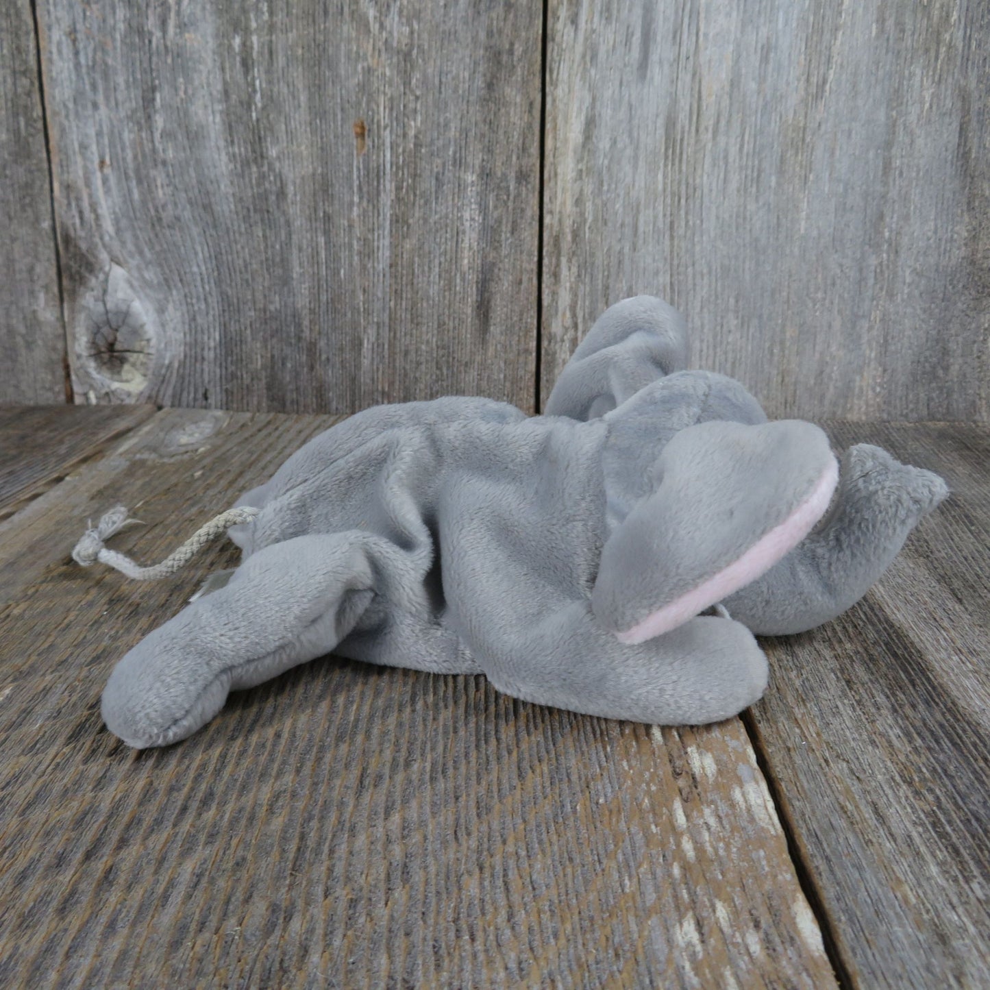 Vintage Elephant Plush Beanie Bean Bag Stuffed Animal 1990s String Tail