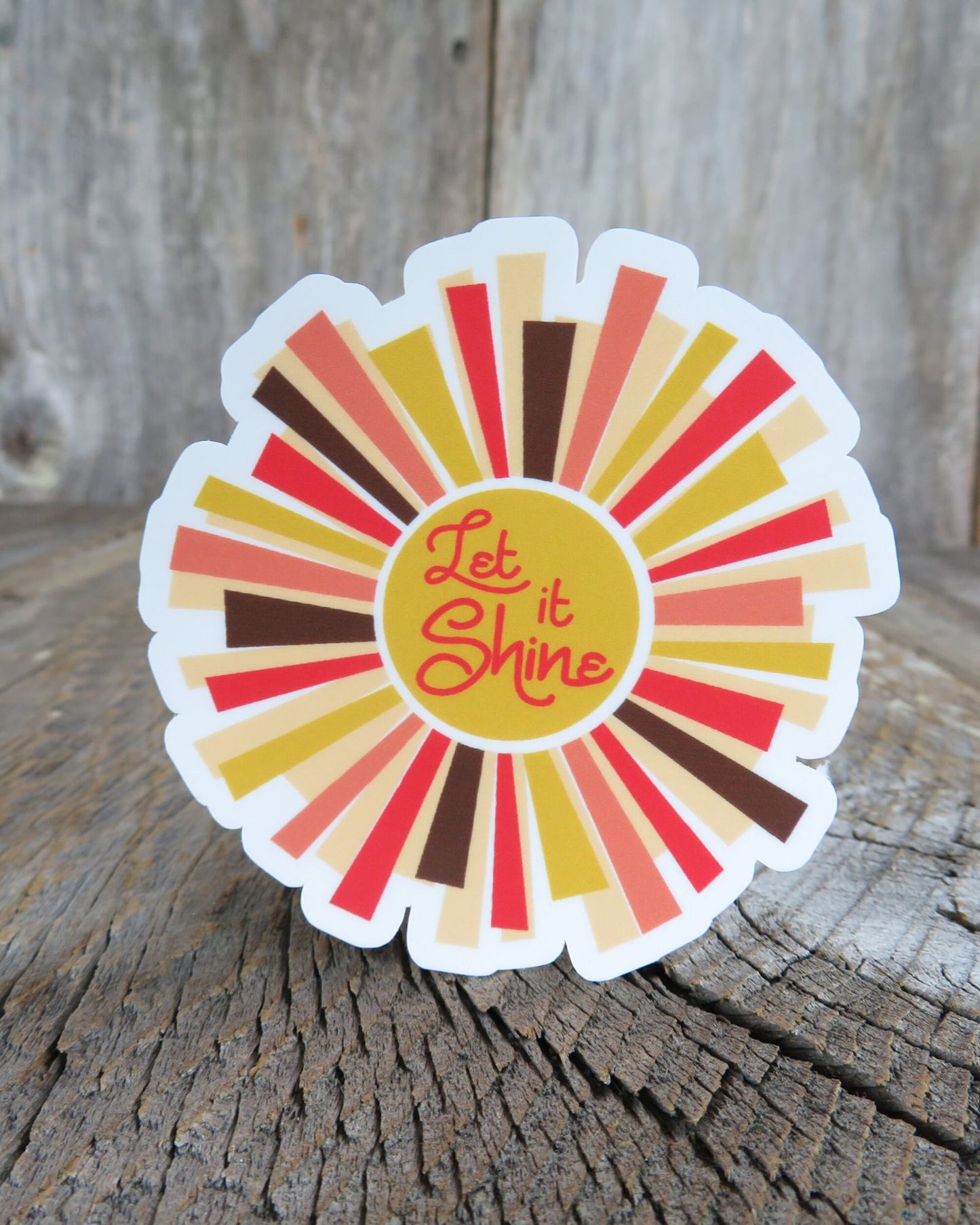 Let It Shine Sticker Sunshine Retro BoHo Positive Saying Full Color Waterproof Sun