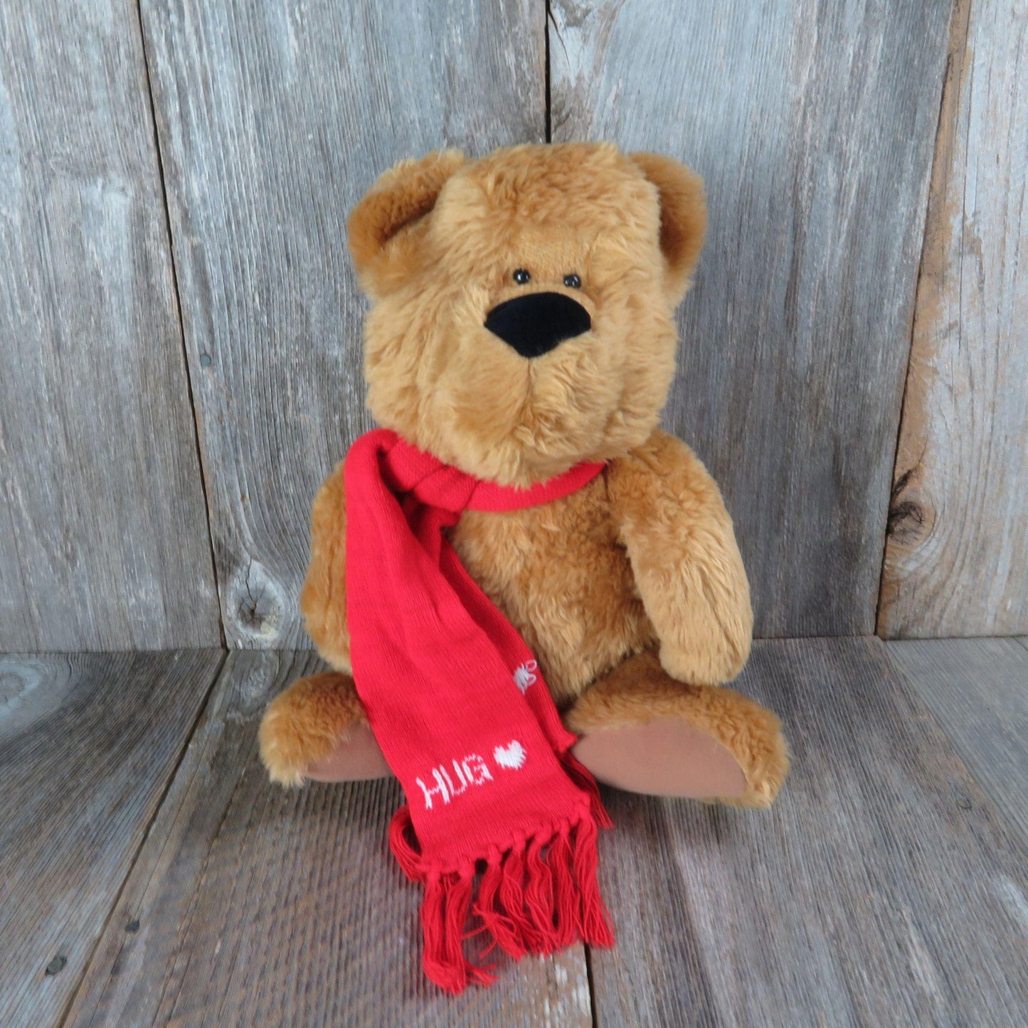 Vintage Hug Bear Teddy Bear Plush Ted Menten Red Scarf North Jointed American Bear Co. 1983