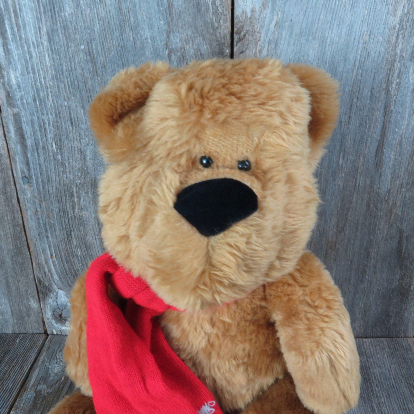 Vintage Hug Bear Teddy Bear Plush Ted Menten Red Scarf North Jointed American Bear Co. 1983