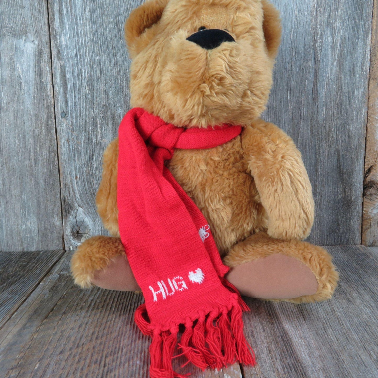 Vintage Hug Bear Teddy Bear Plush Ted Menten Red Scarf North Jointed American Bear Co. 1983