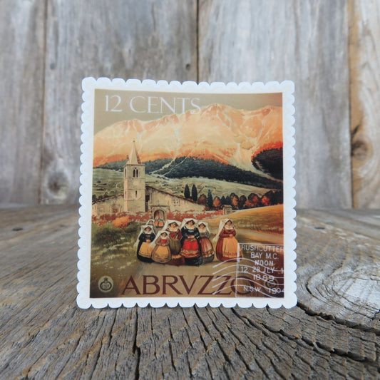 Abruzzo Italy Postal Stamp Sticker Waterproof Abrvzzo Travel Souvenir Water Bottle Laptop