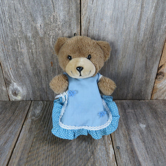 Vintage Teddy Bear Plush Blue Dress Bloomers Trudy Corporation Stuffed Animal 1983